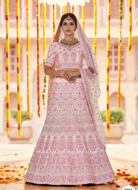 Pink Color Arya Volume 23 Bridal Collections Of Lehenge Choli With Heavy Thread Work 8611